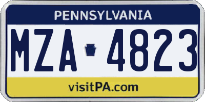 PA license plate MZA4823