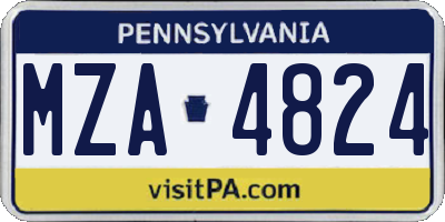 PA license plate MZA4824