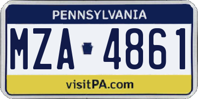 PA license plate MZA4861