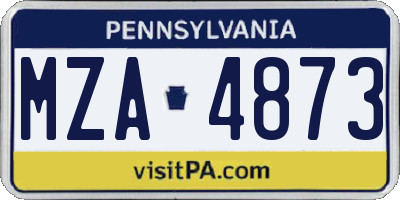 PA license plate MZA4873