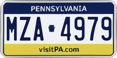 PA license plate MZA4979