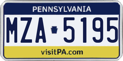 PA license plate MZA5195