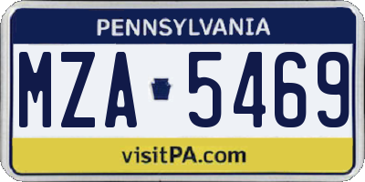 PA license plate MZA5469