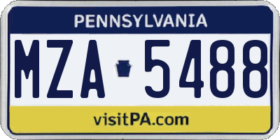 PA license plate MZA5488