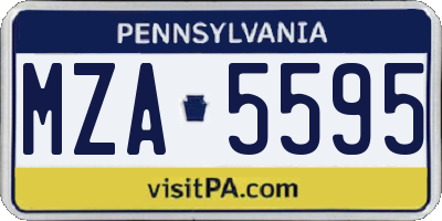 PA license plate MZA5595