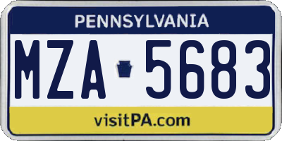 PA license plate MZA5683