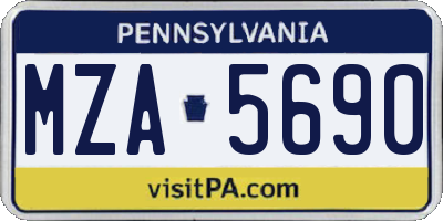PA license plate MZA5690