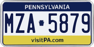 PA license plate MZA5879