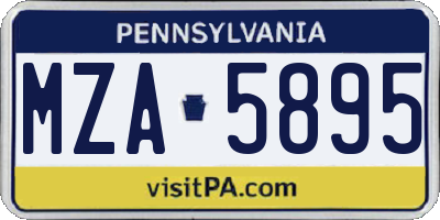 PA license plate MZA5895