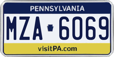PA license plate MZA6069