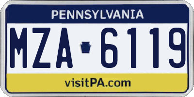 PA license plate MZA6119