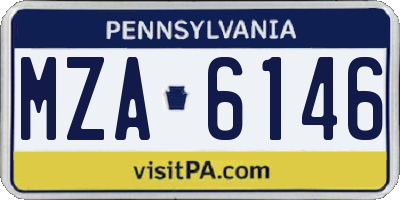 PA license plate MZA6146