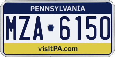 PA license plate MZA6150