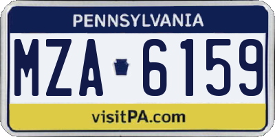 PA license plate MZA6159