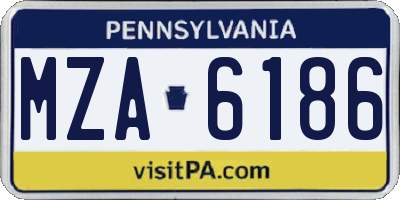 PA license plate MZA6186