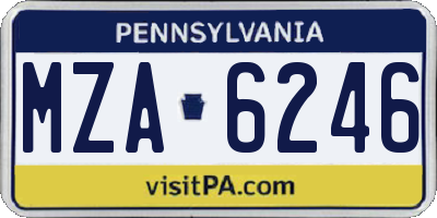 PA license plate MZA6246