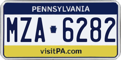 PA license plate MZA6282