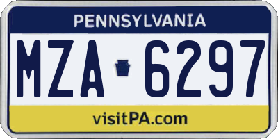 PA license plate MZA6297
