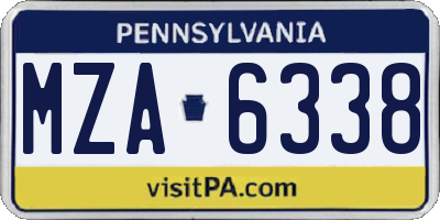 PA license plate MZA6338