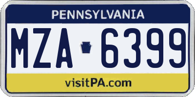 PA license plate MZA6399
