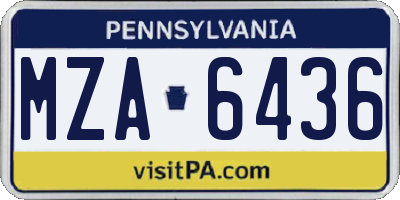 PA license plate MZA6436