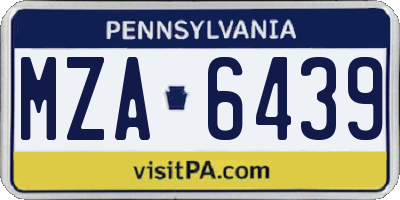 PA license plate MZA6439