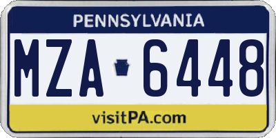 PA license plate MZA6448