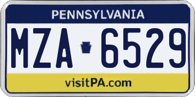PA license plate MZA6529