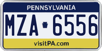 PA license plate MZA6556