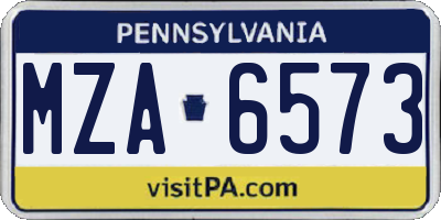 PA license plate MZA6573