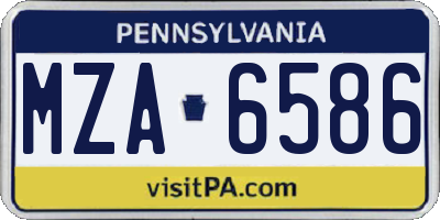 PA license plate MZA6586