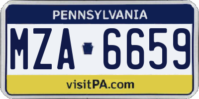 PA license plate MZA6659