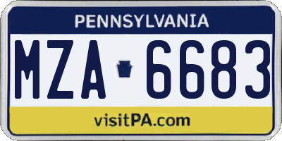 PA license plate MZA6683