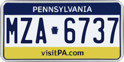 PA license plate MZA6737