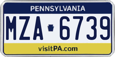 PA license plate MZA6739