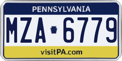 PA license plate MZA6779
