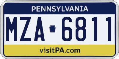 PA license plate MZA6811