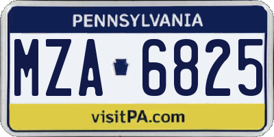 PA license plate MZA6825