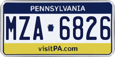 PA license plate MZA6826
