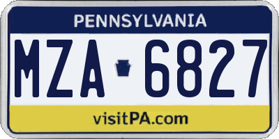 PA license plate MZA6827