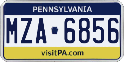 PA license plate MZA6856