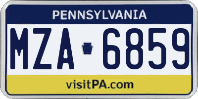 PA license plate MZA6859