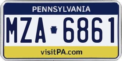 PA license plate MZA6861