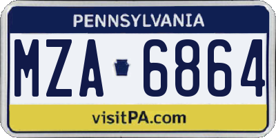PA license plate MZA6864