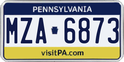 PA license plate MZA6873