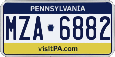 PA license plate MZA6882