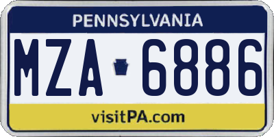 PA license plate MZA6886