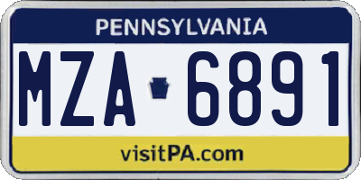 PA license plate MZA6891