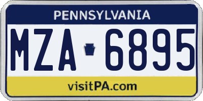 PA license plate MZA6895