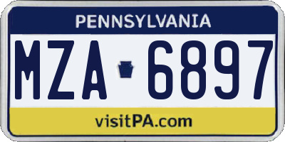 PA license plate MZA6897